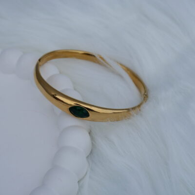 Gold & Emerald Green Bangle